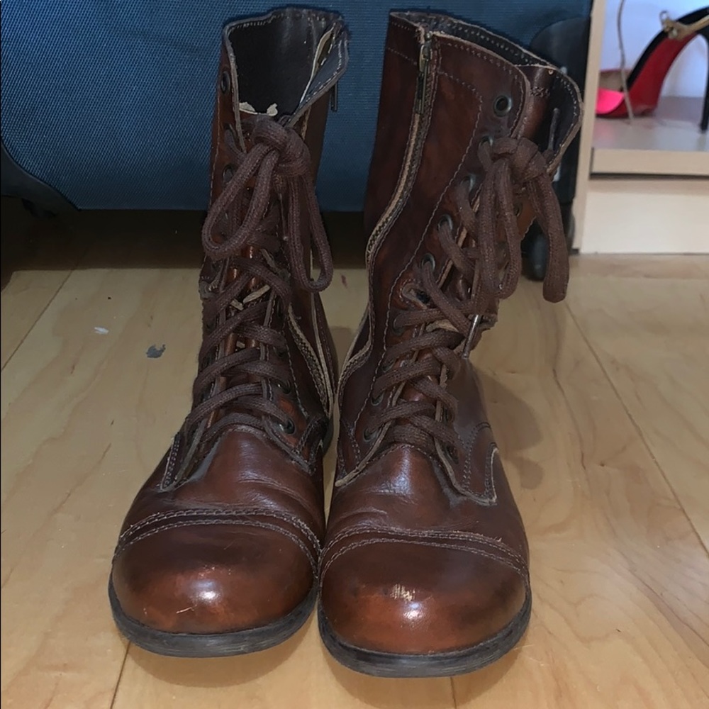Steve Madden Brown Combat Boots